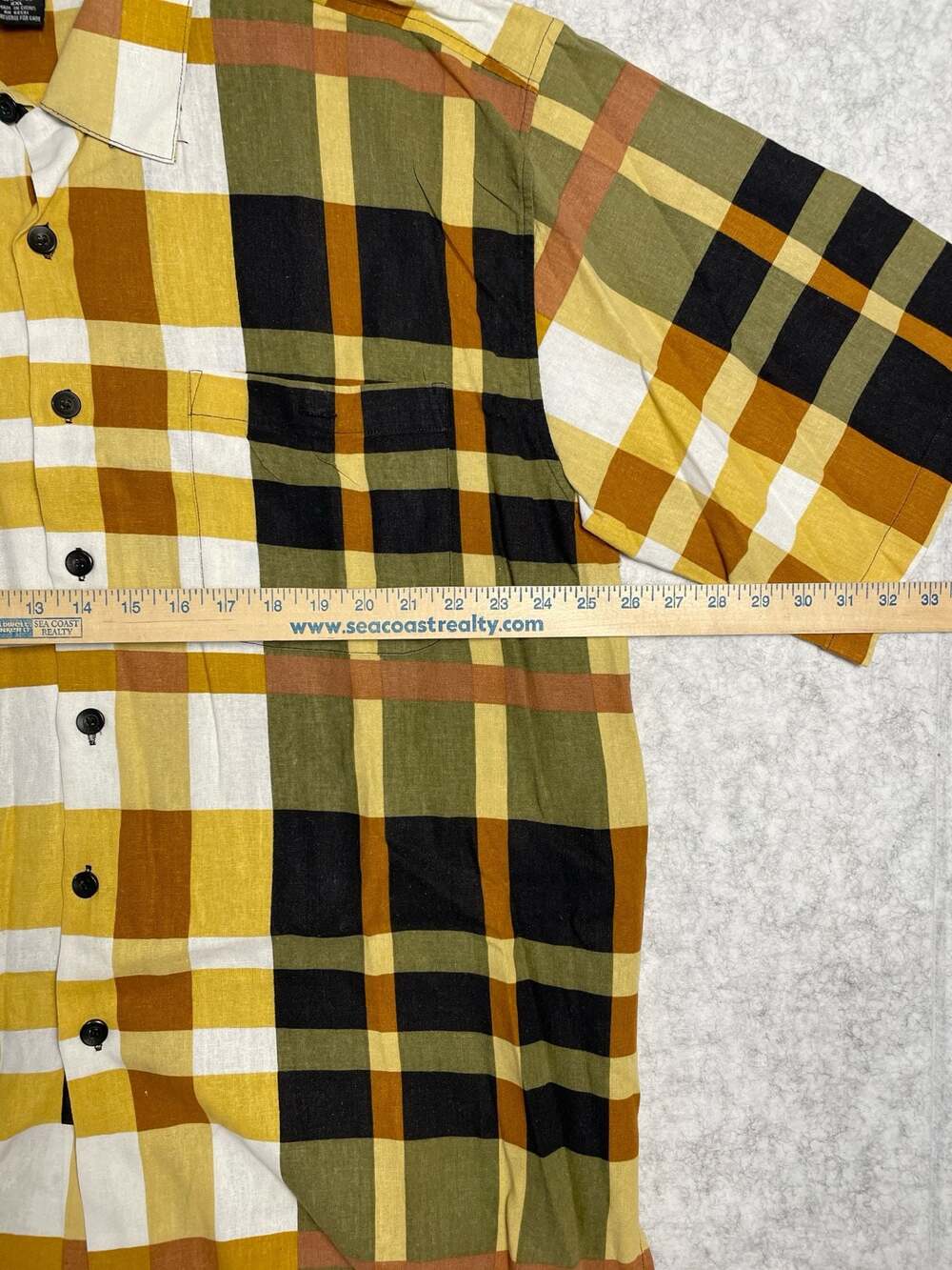 Trust Vintage Linen-Blend Plaid Short Sleeve Button-Down Shirt XXL - Picture 5 of 6